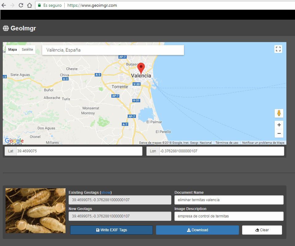 web geolocalizar imagenes