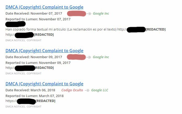 denuncia dmca plagio texto