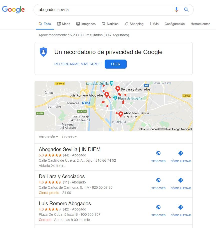 posicionamiento web local google my business