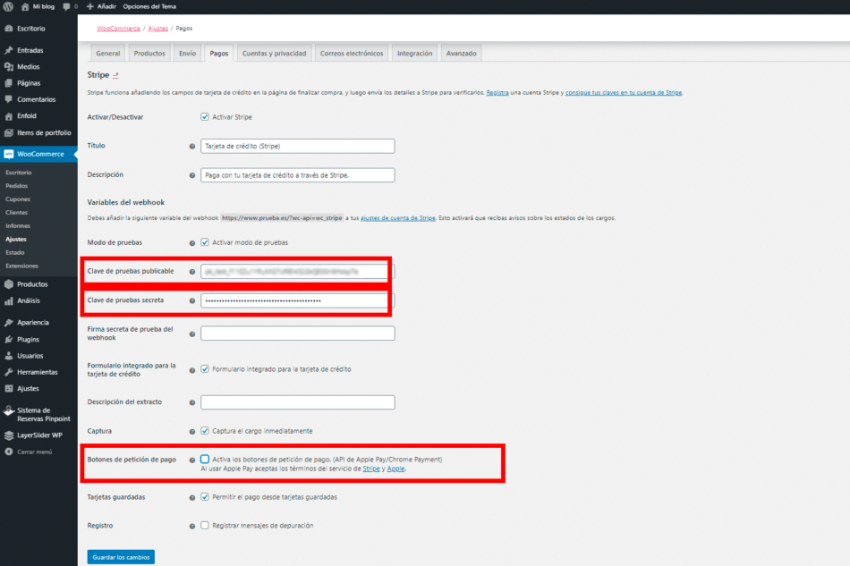 configuracion stripe wordpress