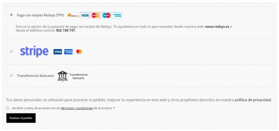 pasarela redsys instalada